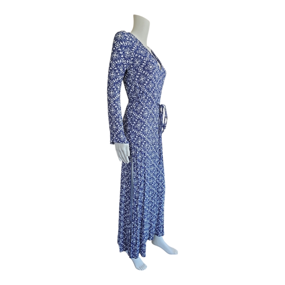 Lulu's Mandala Daydream Blue Print Maxi Dress Small - Picture 6 of 9